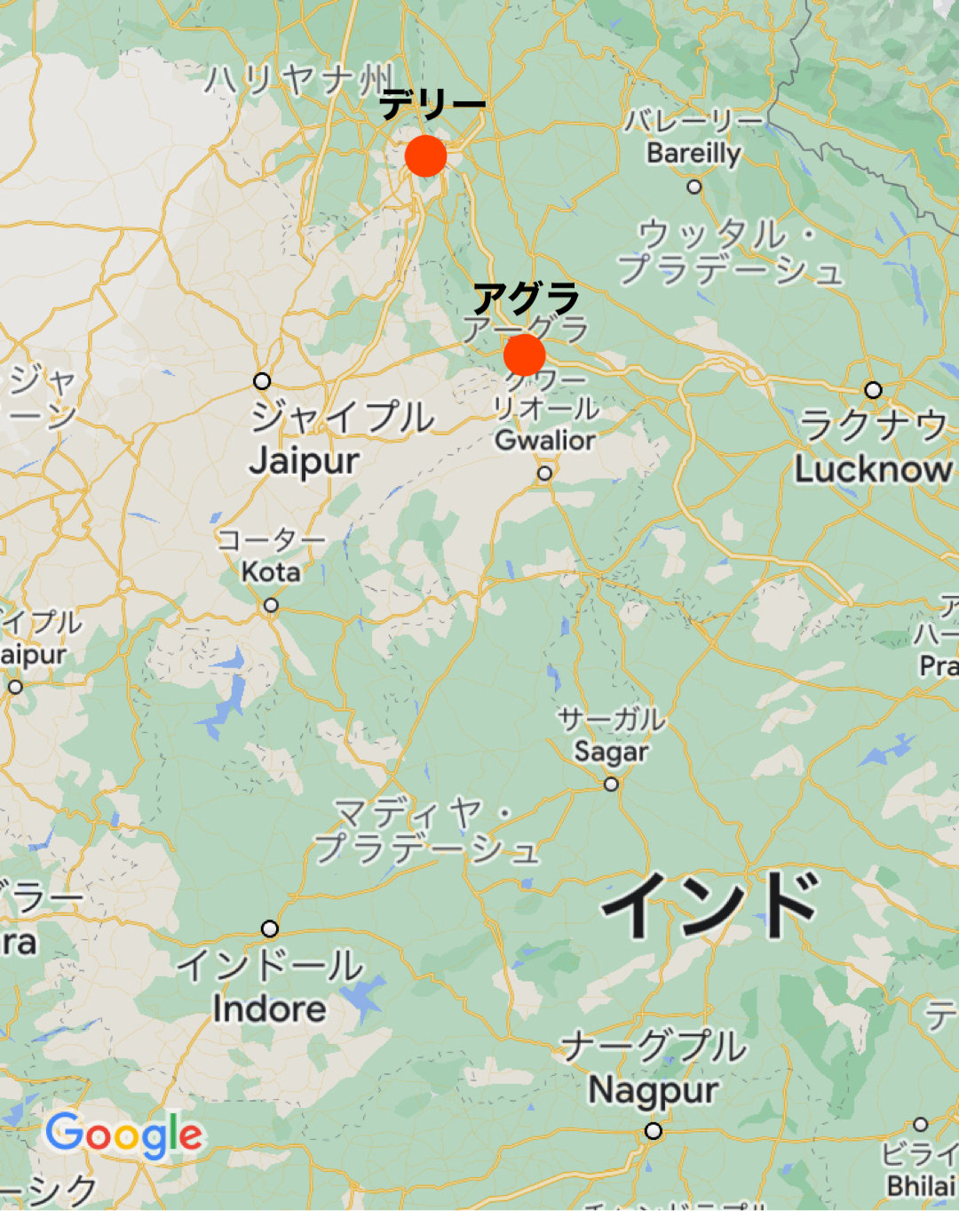 アグラ地図
